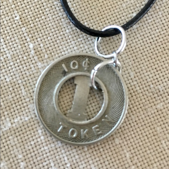 HAND CRAFTED Vintage Railway Token Necklace - Picture 2 of 5